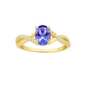 PRIMROSE 18k Gold Over Silver Purple Cubic Zirconia Twist Ring, Womens, Size 9 by Vanessa Jane