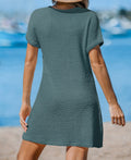 Cupshe Womens Waffle Knit Short Sleeve Hem Twist Mini Cover-up by Vanessa Jane