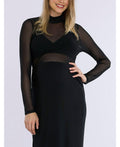Motherhood Maternity Maternity Long Sleeve Bodycon Mesh Top Large by Vanessa Jane