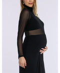 Motherhood Maternity Maternity Long Sleeve Bodycon Mesh Top Large by Vanessa Jane