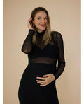 Motherhood Maternity Maternity Long Sleeve Bodycon Mesh Top Large by Vanessa Jane