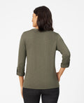 Cable and Gauge Womens Pintuck Pleat Henley Top - Dry Oregano, Small by Vanessa Jane