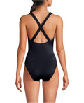 Lands End Long Torso X-Back High Leg Tugless One Piece Swimsuit, 4L by Vanessa Jane
