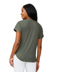 Cable and Gauge Womens Shirred Detail Short Sleeve Top, Medium by Vanessa Jane
