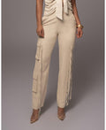 Jluxlabel Womens Better Half Linen Utility Pants - XL by Vanessa Jane