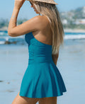 Cupshe V-Neck Plunge Halter Swim Dress, Size Small by Vanessa Jane