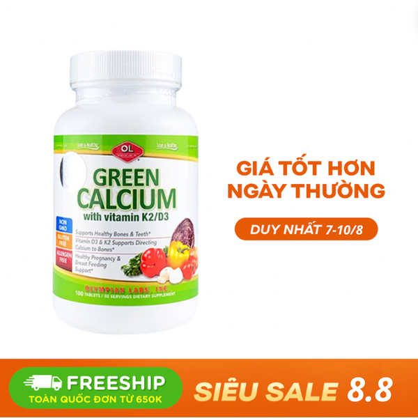 Olympian Labs Green Calcium – Organic Calcium Complex (100 Tablets) by Pasteur Pharmacy
