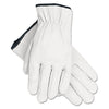MCR Grain Goatskin Driver Gloves, White, Large, 12 Pairs