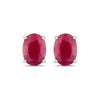 1.70 Ct Oval Pink Ruby Prong 10K Gold Stud Earrings