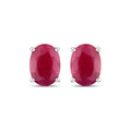 1.70 Ct Oval Pink Ruby Prong 10K Gold Stud Earrings by Fine Color Jewels