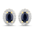 Sterling Silver Black Blue Sapphire Jewelry Set by Fine Color Jewels