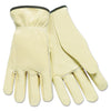 MCR Full Leather Cow Grain Driver Gloves, Tan, Large, 12 Pairs
