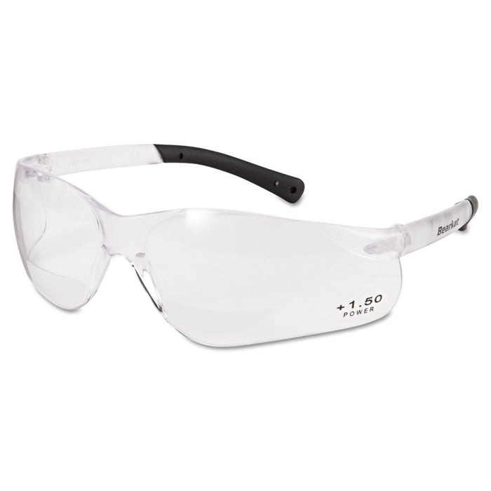 MCR BearKat Magnifier Safety Glasses, Clear Frame, Clear Lens