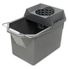 Rubbermaid Pail/Strainer Combination, 15 qt, Steel Gray