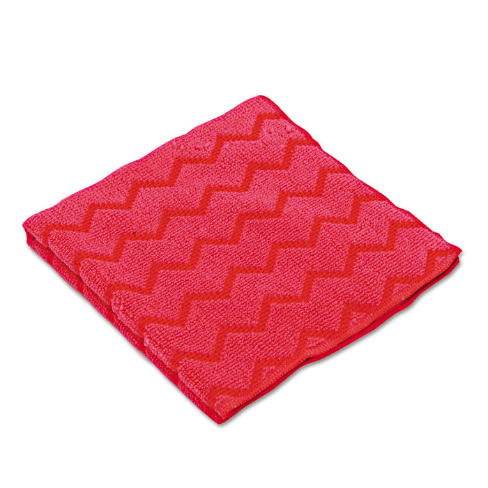 Rubbermaid HYGEN Microfiber Cleaning Cloths, 16 x 16, Red, 12/Carton