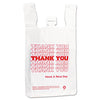 Inteplast Group HDPE T-Shirt Bags, 14 microns, 12" x 23", White, 500/Carton