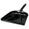 Impact Heavy-Duty Metal Dust Pan, 12 x 14, 20-Gauge Steel, Black