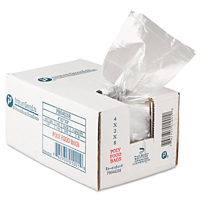 Inteplast Group Food Bags, 16 oz, 0.68 mil, 4" x 8", Clear, 1,000/Carton