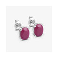 1.70 Ct Oval Pink Ruby Prong 10K Gold Stud Earrings by Fine Color Jewels
