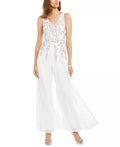 Adrianna Papell Sequined Georgette Wide-Leg Jumpsuit, Size 18 by Vanessa Jane