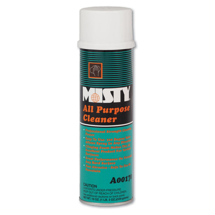 Misty All-Purpose Cleaner, Mint Scent, 19 oz Aerosol Spray, 12/Carton