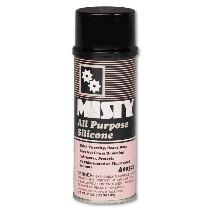Misty All-Purpose Silicone Spray Lubricant, 11 oz Aerosol Can, 12/Carton