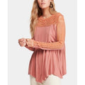 Free People Womens Jojo Mixed Media Embroidered Pullover Top by Vanessa Jane