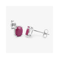 1.70 Ct Oval Pink Ruby Prong 10K Gold Stud Earrings by Fine Color Jewels