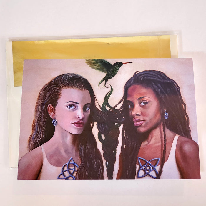 'TRIQUETRA AND AKOMA NTOASO' S. Ross Browne Greeting Card: 5x7 Frame Ready by Adiva Naturals