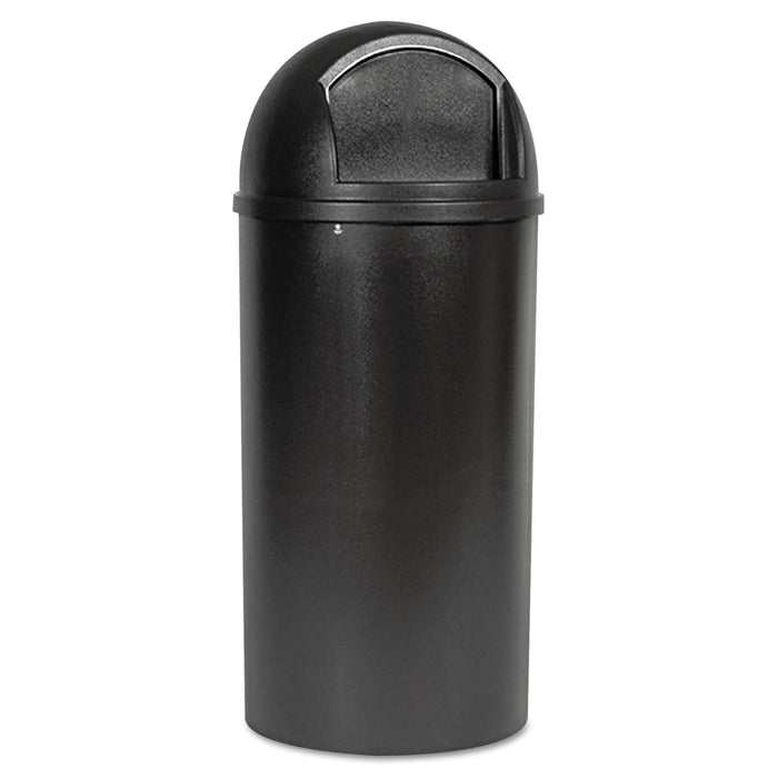 Rubbermaid Marshal Classic Container, Round, Polyethylene, 25 gal, Brown