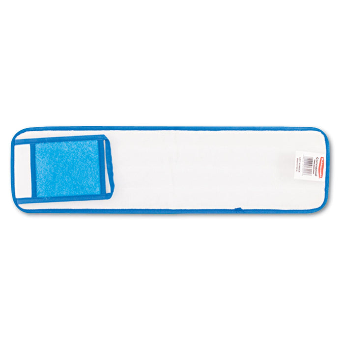 Rubbermaid Microfiber Wet Room Pads, 24 in. Long, Split Nylon/Polyester Blend, Blue