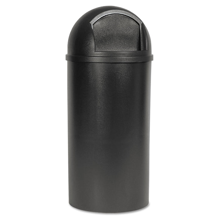 Rubbermaid Marshal Classic Container, Round, Polyethylene, 15 gal, Brown