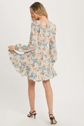 Floral Print Ruffled Swing Dress - Dusty Pink by Boutique 23
