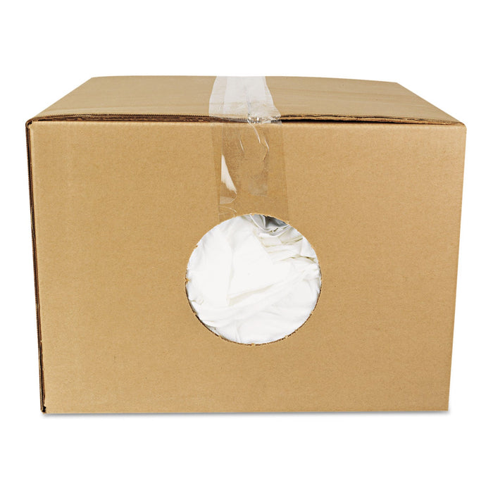 HOSPECO New Bleached White T-Shirt Rags, 25 Pounds/Bag