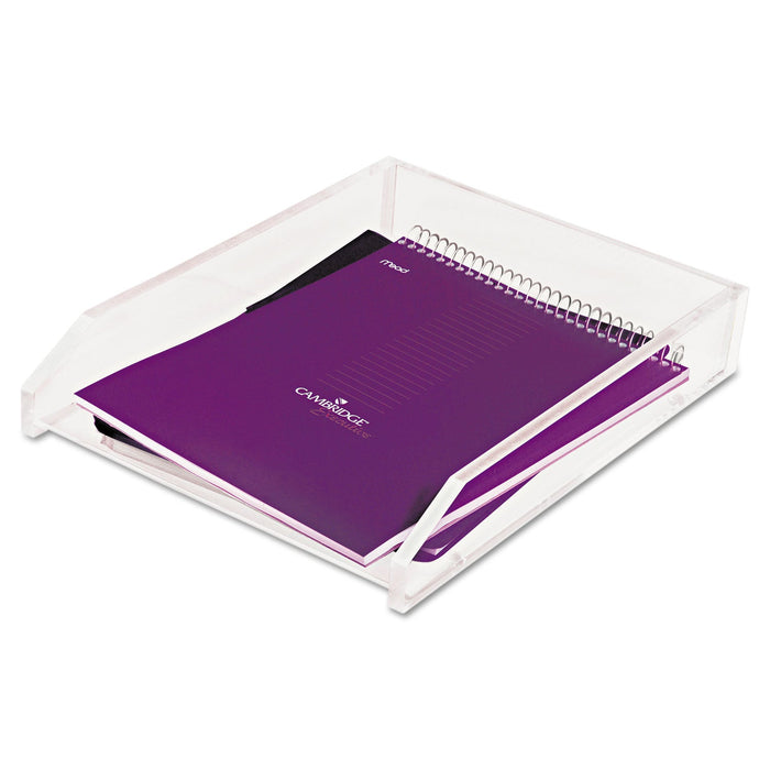 Kantek Clear Acrylic Letter Tray, 1 Section, Letter Size Files, 10.5" x 13.75" x 2.5", Clear