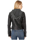 Free People - New Dawn Hooded Faux-Leather Jacket, Size Medium by Vanessa Jane