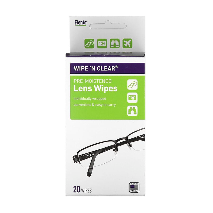 Flents Wipe 'N Clear Sterile Eye Pads – Soft & Absorbent, 20 Count by Pasteur Pharmacy