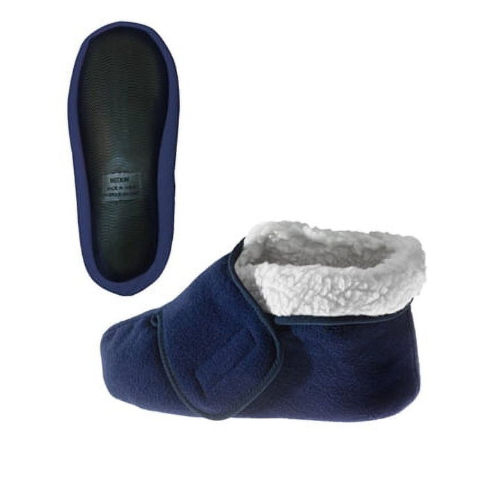 Careismatic Brands Inc. Men’s & Women’s Extra Wide Soft Fleece Diabetic Bootie Slippers For Seniors 2XL Navy by Pasteur Pharmacy