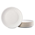 AJM Packaging Corporation Paper Plates, 9" dia, White, 100/Pack, 12 Packs/Carton