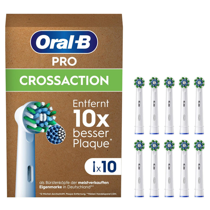 Oral B Cross Action Replacement Brush Heads XXXL Pack (10 heads) Made In Germany by Price Is Right Miami