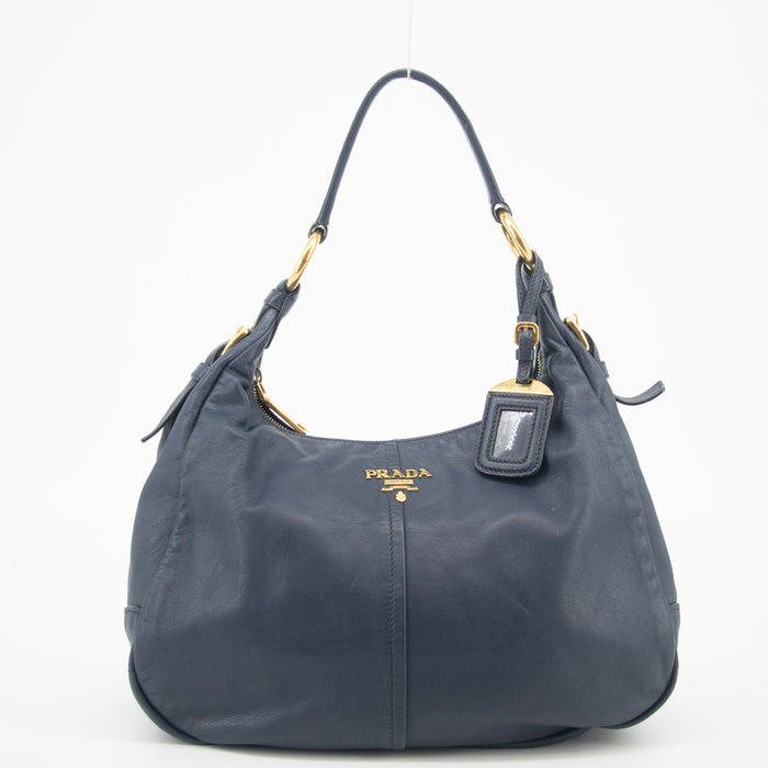 Prada Navy Leather Hobo Shoulder Bag - #1471 by Bolt Boutique