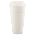 Dart Foam Drink Cups, Hot/Cold, 24 oz, White, 25/Bag, 20 Bags/Carton