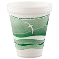 Dart Horizon Hot/Cold Foam Drinking Cups, 12 oz, Green/White, 25/Bag, 40 Bags/Carton