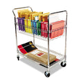Alera Carry-all Mail Cart, Metal, 1 Shelf, 1 Bin, 34.88" x 18" x 39.5", Silver