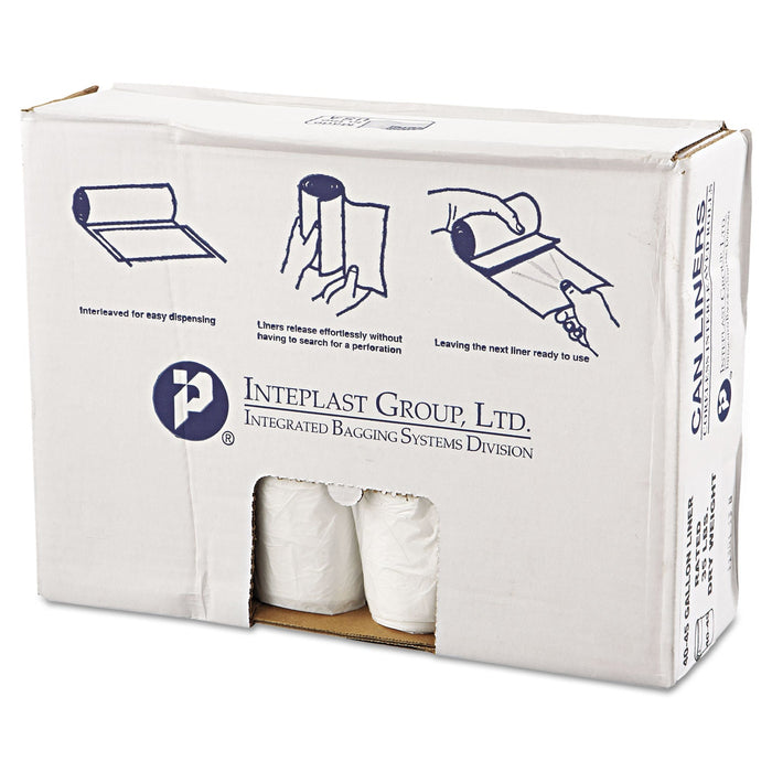 Inteplast Group High-Density Commercial Can Liners Value Pack, 45 gal, 11 microns, 40" x 46", Clear, 250/Carton