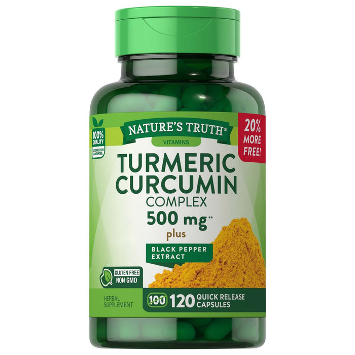 Nature's Truth Turmeric Curcumin Complex, Plus Black Pepper Extract, 500 Mg, Quick Release Capsules by Pasteur Pharmacy