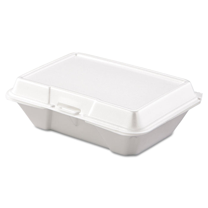 Dart Foam Hinged Lid Containers, 1-Compartment, 6.4 x 9.3 x 2.9, White, 100/Pack, 2 Packs/Carton