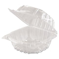 Dart ClearSeal Hinged-Lid Plastic Containers, 5.8 x 6 x 3, Clear, Plastic, 125/Pack, 4 Packs/Carton