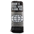 GMT Industrial-Quality Steel Wool Hand Pads, #4 Extra Coarse, Steel Gray, 16 Pads/Sleeve, 12 Sleeves/Carton