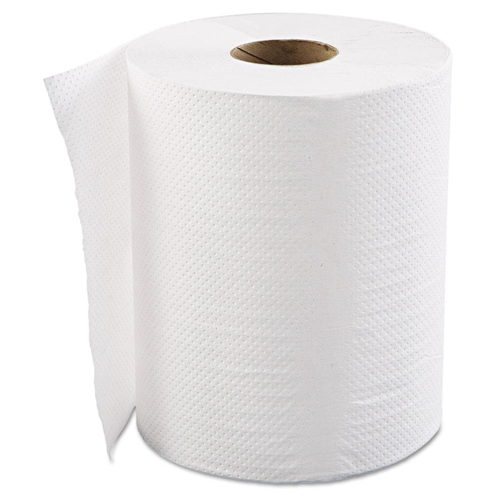 GEN Hardwound Roll Towels, 1-Ply, 8" x 600 ft, White, 12 Rolls/Carton